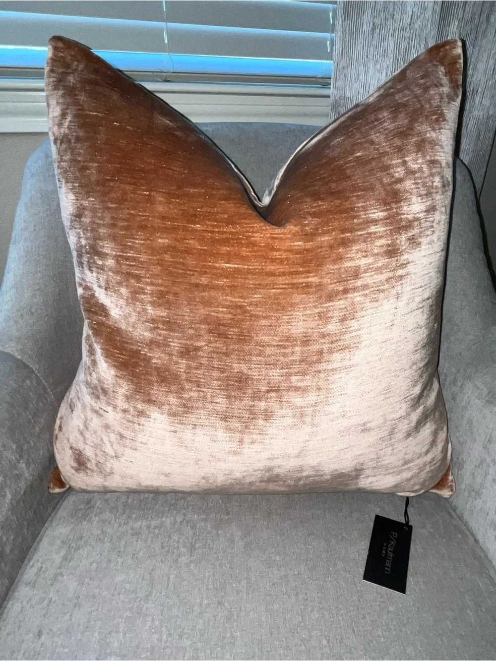 1-NWT P/Kaufmann Rust Color luxury velvet decorative pillow